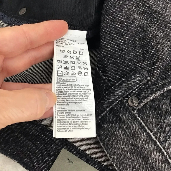 All Saints “Switch” Men’s Skinny Short Washed Black Denim Summer NWT Size 28 - Picture 8 of 8